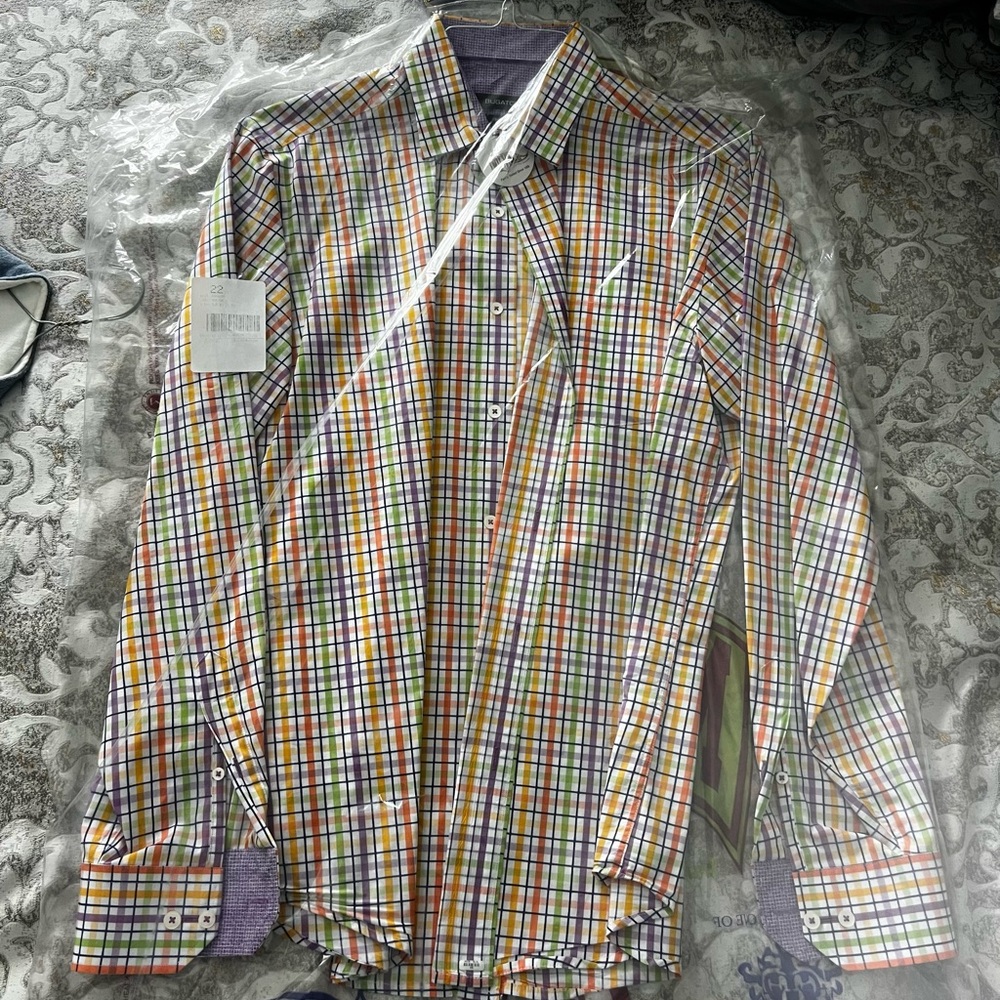 Bugatchi Multicolored Checkered Men's Shirt